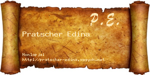 Pratscher Edina névjegykártya